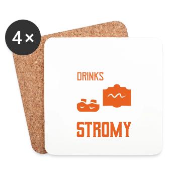 I Like My Drinks Dark & Stromy Drinking Rum - Coasters (set of 4) - white - Front