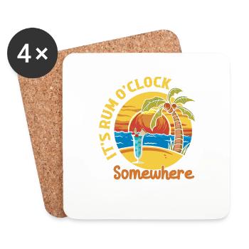 C’est Rum O’clock quelque part boire de l’alcool - Dessous de verre (lot de 4) - blanc - Devant