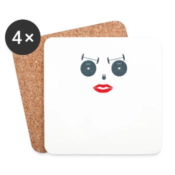 Accessoires de fitness pour athlètes - Dessous de verre (lot de 4) - blanc - Devant