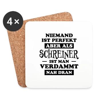 Schreiner Witz Spruch Tischler Schreiner Geschenk - Untersetzer (4er-Set) - Weiß - Vorne