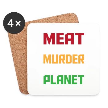 Meat is Murder on the Planet - Coasters (set of 4) - white - Front