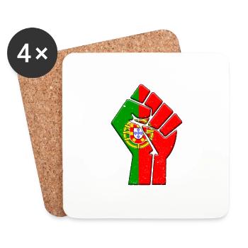Portugal Flagge Portugiesischer Country Pride Einheimischer - Untersetzer (4er-Set) - Weiß - Vorne