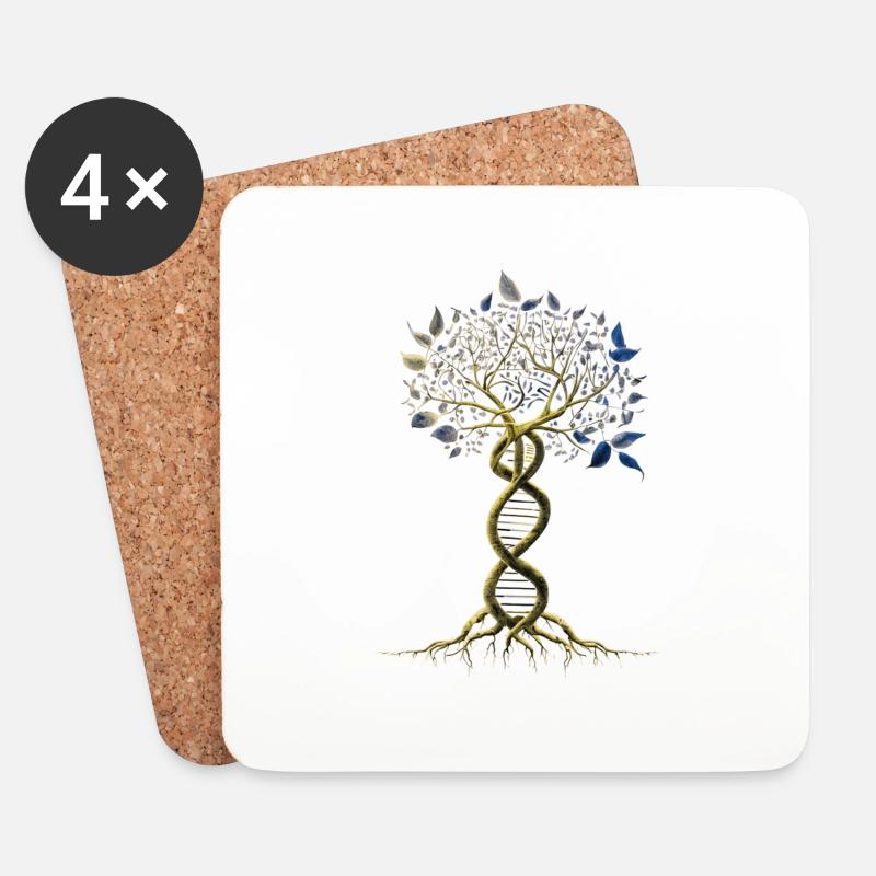 DNA-Baum des Lebens Genetik Biologe Wissenschaft Erde - Untersetzer (4er-Set) - Weiß