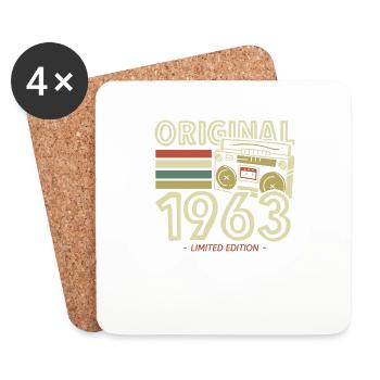 1963 The Birth of a Legend Birthday Gift - Coasters (set of 4) - white - Front