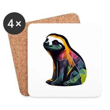 Geometric Sloth - Coasters (set of 4) - white - Front