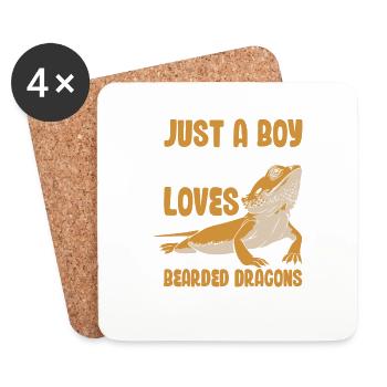 Just A Boy Who Loves Bearded Dragons Reptile Lizar - Untersetzer (4er-Set) - Weiß - Vorne