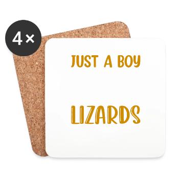 Just A Boy Who Loves Lizards Lizard Lover Reptile - Coasters (set of 4) - white - Front