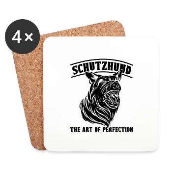 Schutzhund L’art de l’amoureux des bergers allemands - Dessous de verre (lot de 4) - blanc - Devant