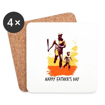 Baseball Vatertag Muttertag Geschenkidee - Untersetzer (4er-Set) - Weiß - Vorne