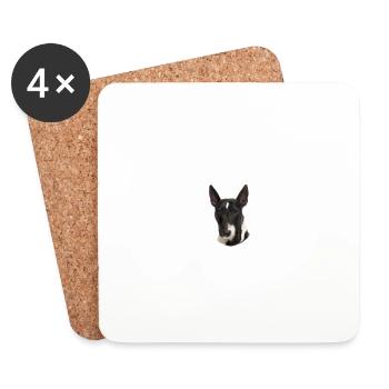 Vorsicht vor dem Frauchen - Miniature Bull Terrier - Untersetzer (4er-Set) - Weiß - Vorne