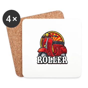 Roller Traum Motorroller Scooter Geschenk - Untersetzer (4er-Set) - Weiß - Vorne