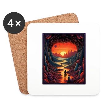 Voyage magique - Dessous de verre (lot de 4) - blanc - Devant