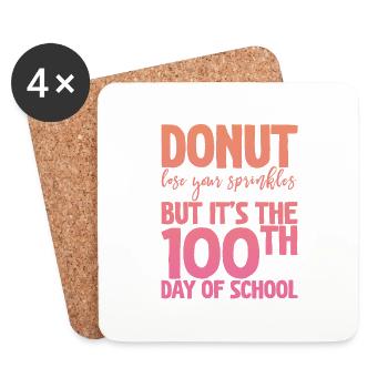 Donut Lose Your Sprinkles 100th Day Of School - Untersetzer (4er-Set) - Weiß - Vorne