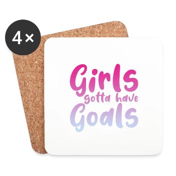 Girls Gotta Have Goals - Untersetzer (4er-Set) - Weiß - Vorne