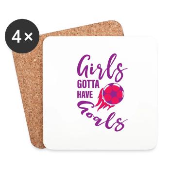 Les filles doivent avoir des objectifs 2 - Dessous de verre (lot de 4) - blanc - Devant