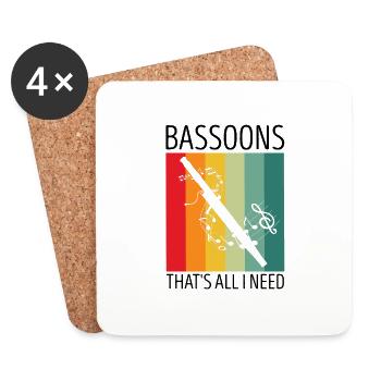Orchestre et instrument à vent - Dessous de verre (lot de 4) - blanc - Devant
