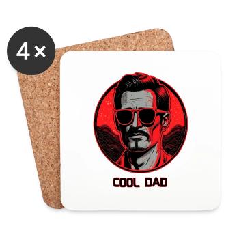 Papa cool - Dessous de verre (lot de 4) - blanc - Devant