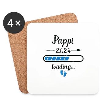 Pappi 2024 Chargement Grossesse Papa Père - Dessous de verre (lot de 4) - blanc - Devant