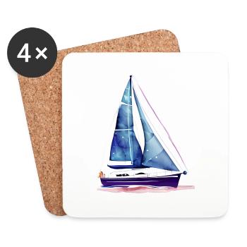 Voile Sailor Sailing Ship Voilier Voilier - Dessous de verre (lot de 4) - blanc - Devant