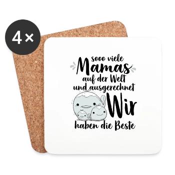 So viele Mamas auf der Welt Muttertag Geschenk - Untersetzer (4er-Set) - Weiß - Vorne