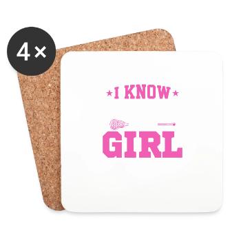 I Know I Play Like A Girl Try To Keep Up Player La - Untersetzer (4er-Set) - Weiß - Vorne