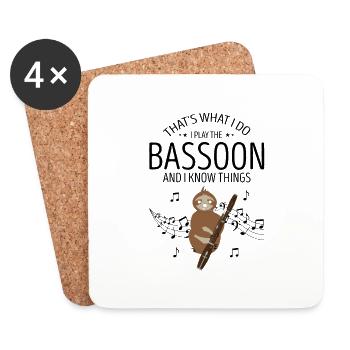 Bassoon for bassoon reed and bassoonist - Coasters (set of 4) - white - Front