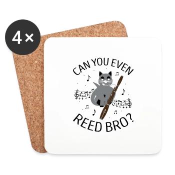 Woodwind instrument and bassoon wind instrument - Coasters (set of 4) - white - Front
