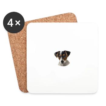 Vorsicht vor dem Herrchen - Jack Russel Terrier - Untersetzer (4er-Set) - Weiß - Vorne