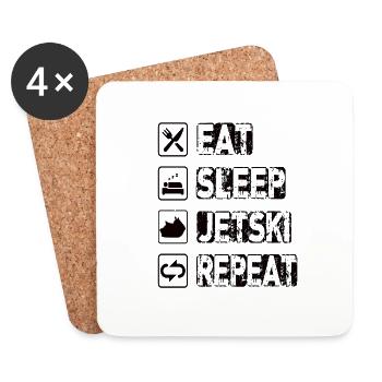 Manger Sleep Jetski Répéter - Dessous de verre (lot de 4) - blanc - Devant