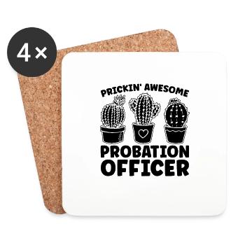 Prickin' Awesome Prison Guard Probation Officers - Untersetzer (4er-Set) - Weiß - Vorne