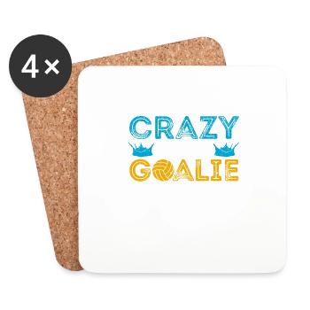 You don't have to be crazy to play goalkeeper - Coasters (set of 4) - white - Front