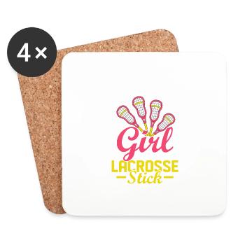 Never Underestimate A Girl With A Lacrosse Stick G - Coasters (set of 4) - white - Front