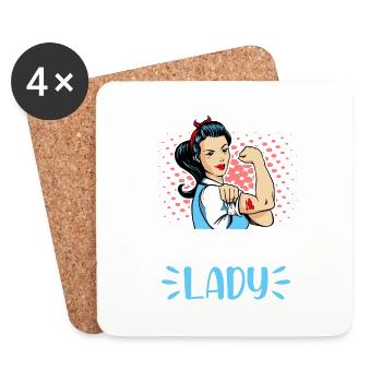 Cleaning Lady - Untersetzer (4er-Set) - Weiß - Vorne