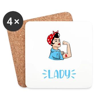 Cleaning Lady - Coasters (set of 4) - white - Front