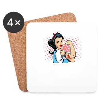 Cleaning Lady - Coasters (set of 4) - white - Front