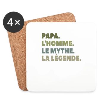 Papa l homme le mythe la légende - Dessous de verre (lot de 4) - blanc - Devant