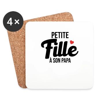 Petite fille à son Papa - cadeau Naissance Enfant - Dessous de verre (lot de 4) - blanc - Devant