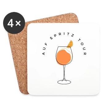 Auf Spritz Tour | Cocktails, Aperitif - Untersetzer (4er-Set) - Weiß - Vorne