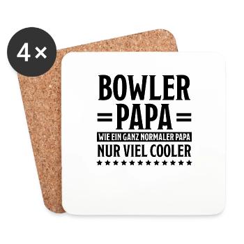 Bowling Spruch Bowlingspieler Fun Bowler Geschenk - Untersetzer (4er-Set) - Weiß - Vorne