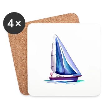 Sailing Sailing Sailing Sailing Ship Sailing Boat - Coasters (set of 4) - white - Front