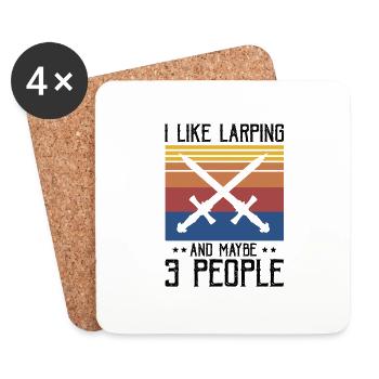 Citation Larping pour le jeu de rôle et Larper - Dessous de verre (lot de 4) - blanc - Devant