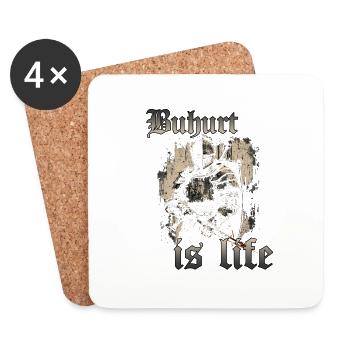 Buhurt Is Life Ritter Turnier Tjost HEMA Krieger - Untersetzer (4er-Set) - Weiß - Vorne