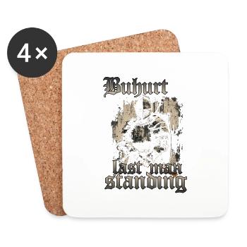 Ritterturnier Motiv Turnei Tjost Krieger Buhurt - Untersetzer (4er-Set) - Weiß - Vorne