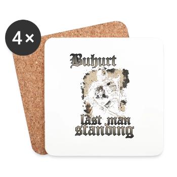 Buhurt Ritterturnier last man Standing Bouhourt - Untersetzer (4er-Set) - Weiß - Vorne