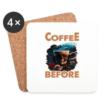 May Your Coffee Kick In Before Reality Does 57 - Untersetzer (4er-Set) - Weiß - Vorne