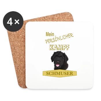 Persönlicher Kampfschmuser - Russischer Terrier - Untersetzer (4er-Set) - Weiß - Vorne