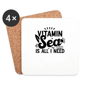 "Vitamin Sea" für Männer oder Frauen - Untersetzer (4er-Set) - Weiß - Vorne