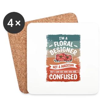 Je suis un designer floral pas un magicien mais je peux voir - Dessous de verre (lot de 4) - blanc - Devant