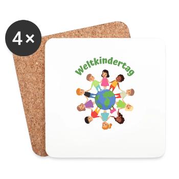 Weltkindertag - Untersetzer (4er-Set) - Weiß - Vorne