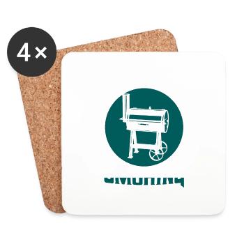 Stand Back Grandpa is Smoking Smoker BBQ Grilling - Untersetzer (4er-Set) - Weiß - Vorne